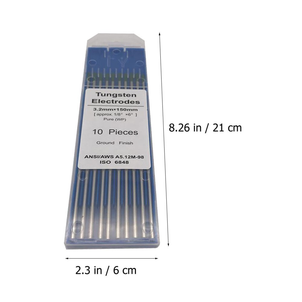 Electrodos de tungsteno para soldadura de arco, electrodos de tungsteno para soldadura de arco TIG, Punta verde, acabado en tierra, 1 unidad