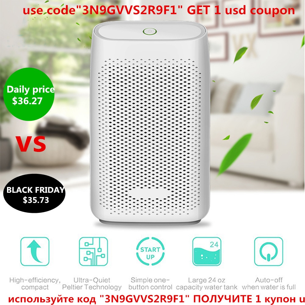 T8 Electric Mini Dehumidifier Air Dryer Moisture Absorber with 700ML Water Tank Electric Cooling Dryer for Home US PLUG