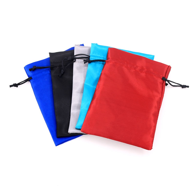 10pcs Silk Drawstring Bag Luxury Satin Wedding Jewelry Packaging Bag Small Ring Earring Jewelry Storage Bag Pouches 7colors