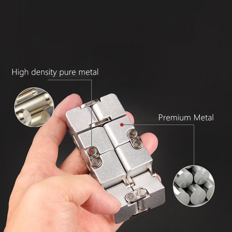 WINCOTEK Premium Metal Infinity Cube Toy Aluminium Deformation Magical Cube Toys for chilren Stress Reliever for EDC Anxiety