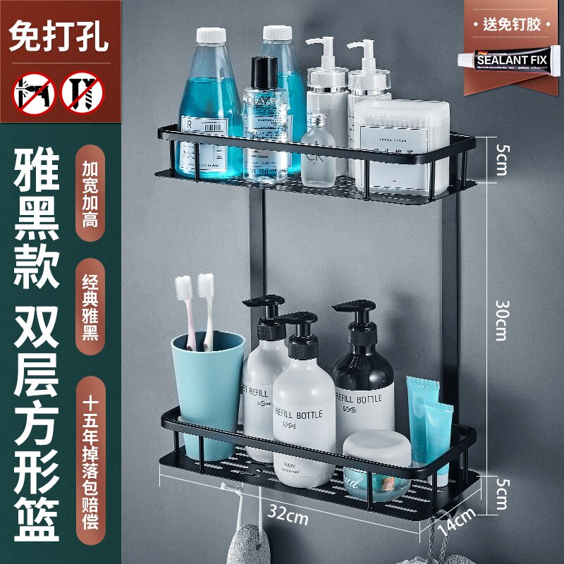 Ruimte Aluminium Punch-Gratis Badkamer Plank Badkamer Hoek Hoek Rek Muur Opknoping Nail-Gratis Driehoek Mand