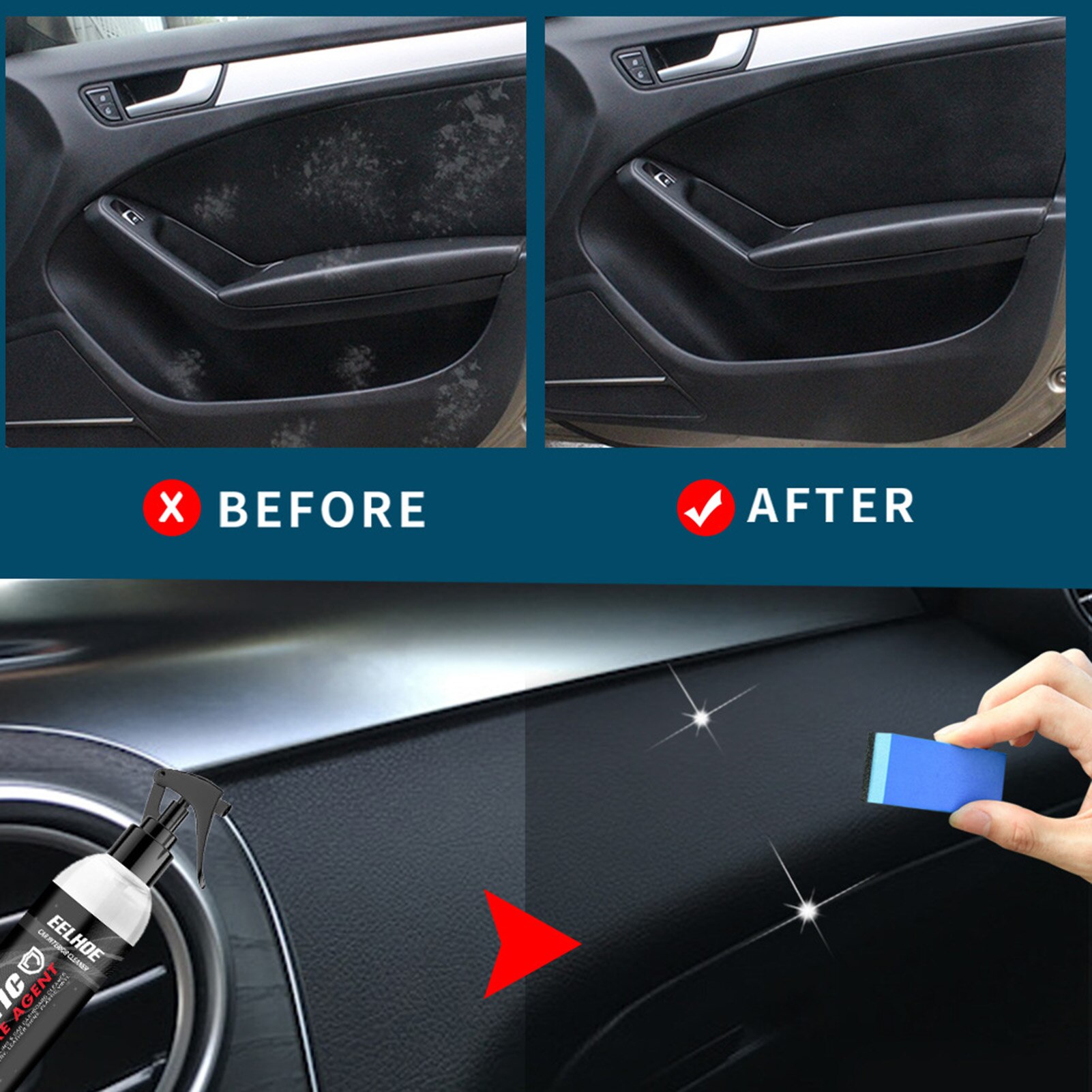 High-Effective Car Interior Cleaner Vehicles Beauty Repair Solvent Dashboard Seat Interior Decor Leather Gloss Restorate