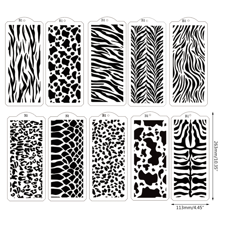 Painting Stencils 10 Sheets/set Abstract Plaid Drawing Templates Supplies for DIY Painting Art Projects School Giving: 2020