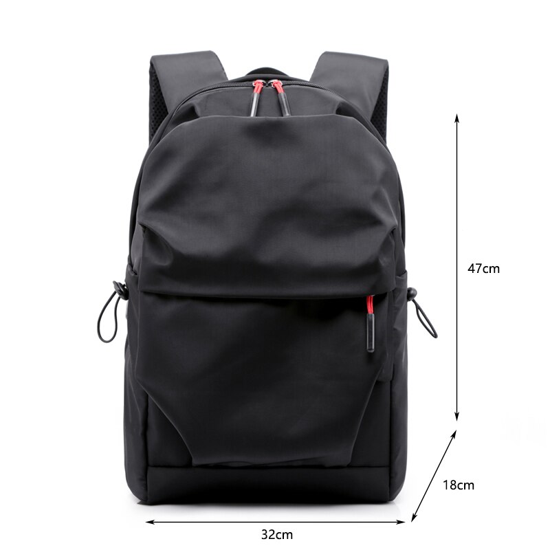 Men Backpack for 15.0 Inches Laptop Back Pack Large Capacity Stundet Backpacks Pleated Casual Style Bag Water Repellent: Black Large