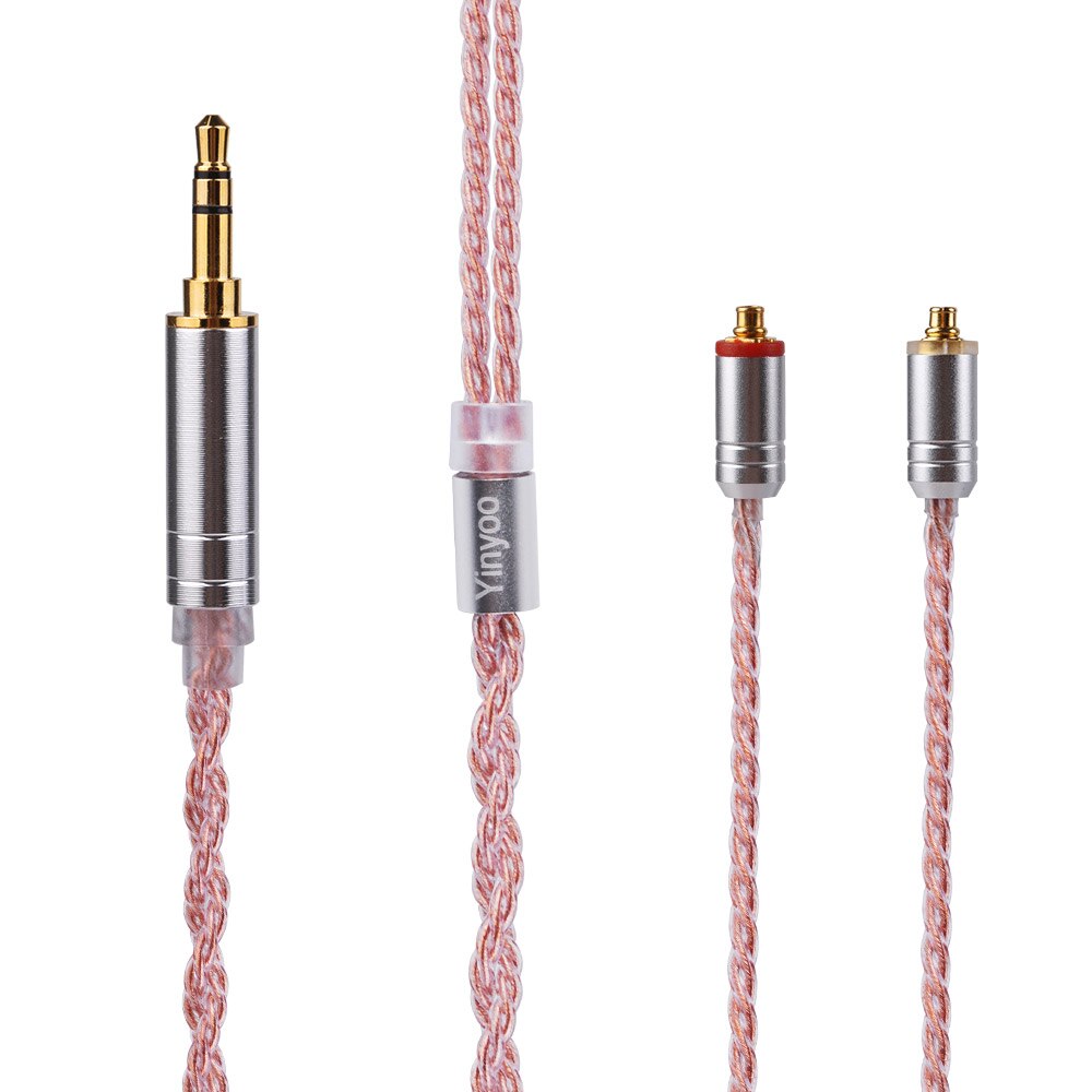 Cable de cobre rosa de 6 núcleos Yinyoo 2,5/3,5/4,4mm Cable equilibrado con conector MMCX/2PIN para HQ6 QT2 ZS10 ZST PRO BLON BL05: MMCX 3.5