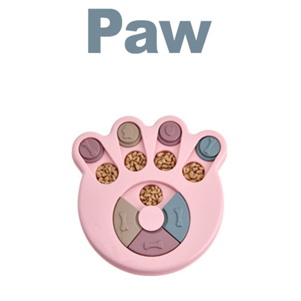 Interactive Dog Toys for Large Small Dogs Education Toy Durable Educational Smart Toys for Dog Training Feeding Turntable Toy: Paw Pink