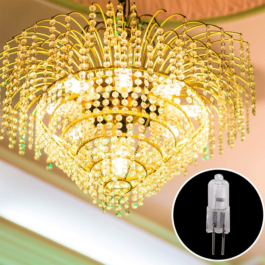 10 stücke 12V 35W G4 glühbirnen eingesetzt perlen kristall lampe Halogen Lampen innen beleuchtung lampen Globus viel JC LED