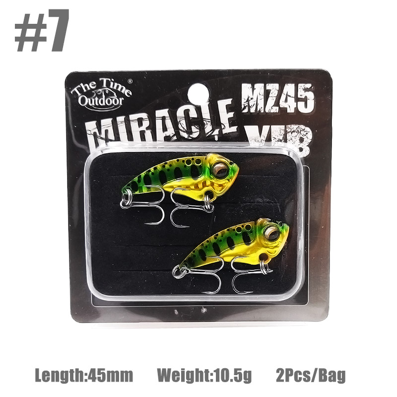 2 pièces/boîte le temps métal Vib MZ45 naufrage Vib lame leurre pêche artificielle Wobbler Vibration appâts pour brochet bar truite poisson: Color 07