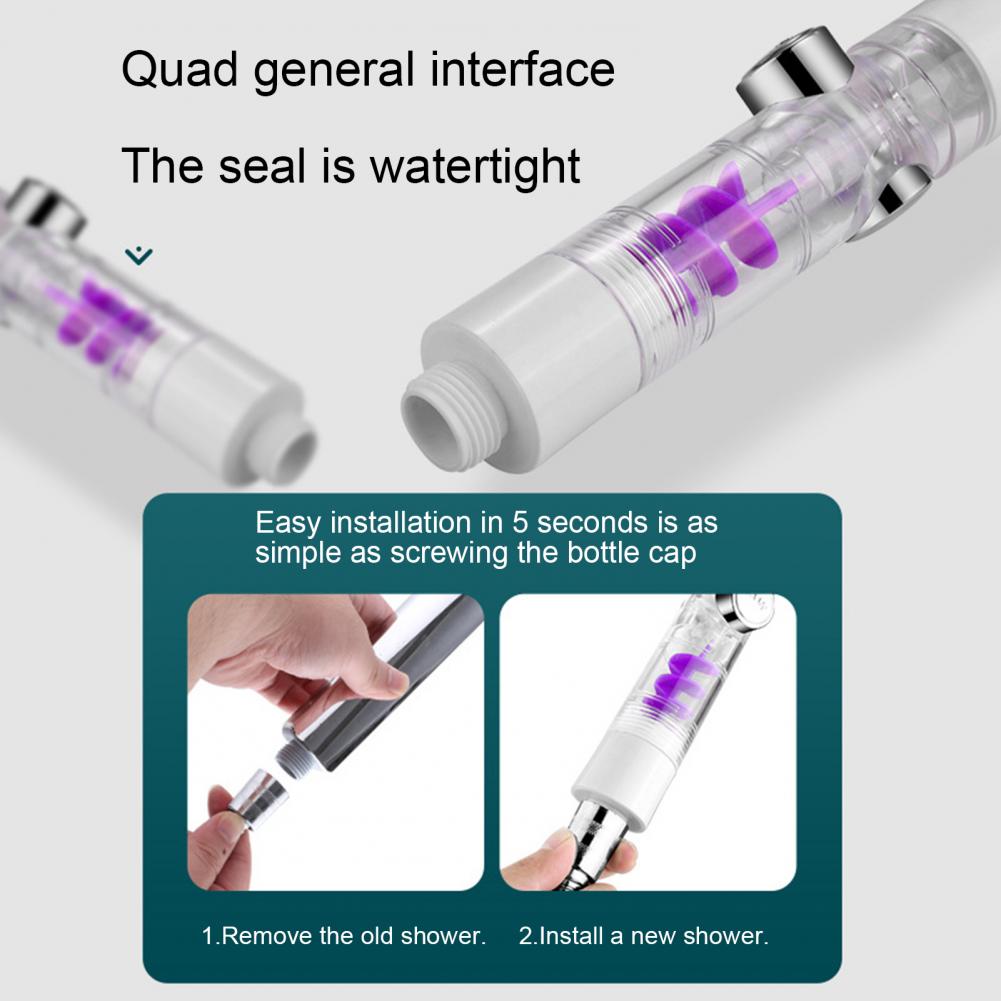 3 Mode Turbo Shower Head Adjustable Jetting Rainfall Pressurized Shower Head High Pressure Water Saving Showerhead for Bathroom