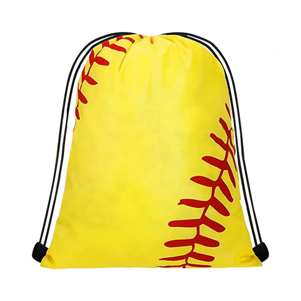 Softball Baseball Drawstring Backpack Outdoor Fitness Waterproof Backpack Bag Baseball Large Capacity Drawstring Bag Backpack: Yellow