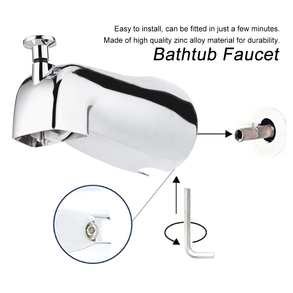 Wall Mounted Electroplate Bathtub Faucet Concealed Tub Spout With Pull Up Diverter For Bathroom Faucet Pull-Down Faucet Plating