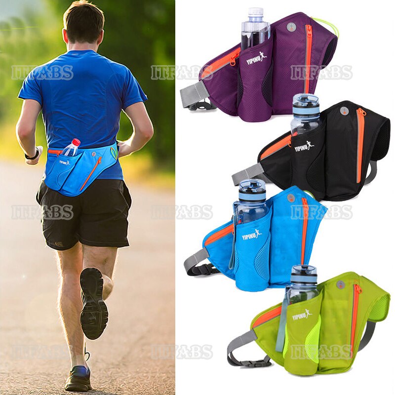 Uniesx Casual Outdoor Waterdichte Sport Taille Bum Bag Running Jogging Fietsen Riem Pouch Fles Houder