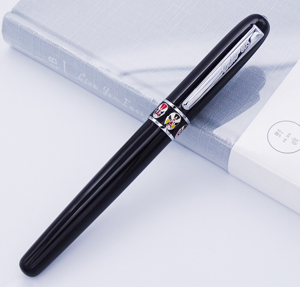 Duke 805 Fountain Pen Beijing Opera Rhythm Pattern , Unique Writing Pen Office Business Supplies Black