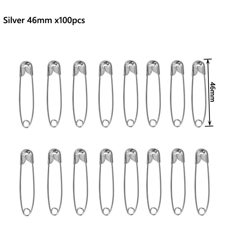 10-100p 22/28/38/45/54mm Zilver Gouden Veiligheidsspelden DIY Naaigereedschap Accessoire Ijzeren Naalden Veiligheidsspeld Broche Kledingaccessoires: WHITE