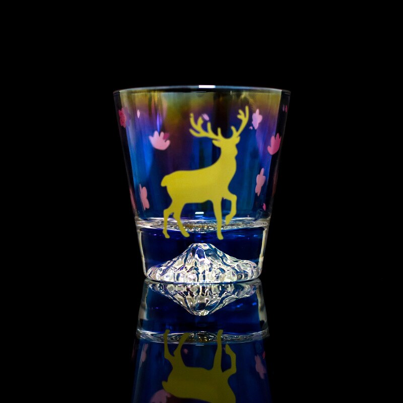 Zooobe 270ml fujiyama glas te vand vin krus kop whisky flaske bar restaurant tilbehør køkken dekoration: Elgegul