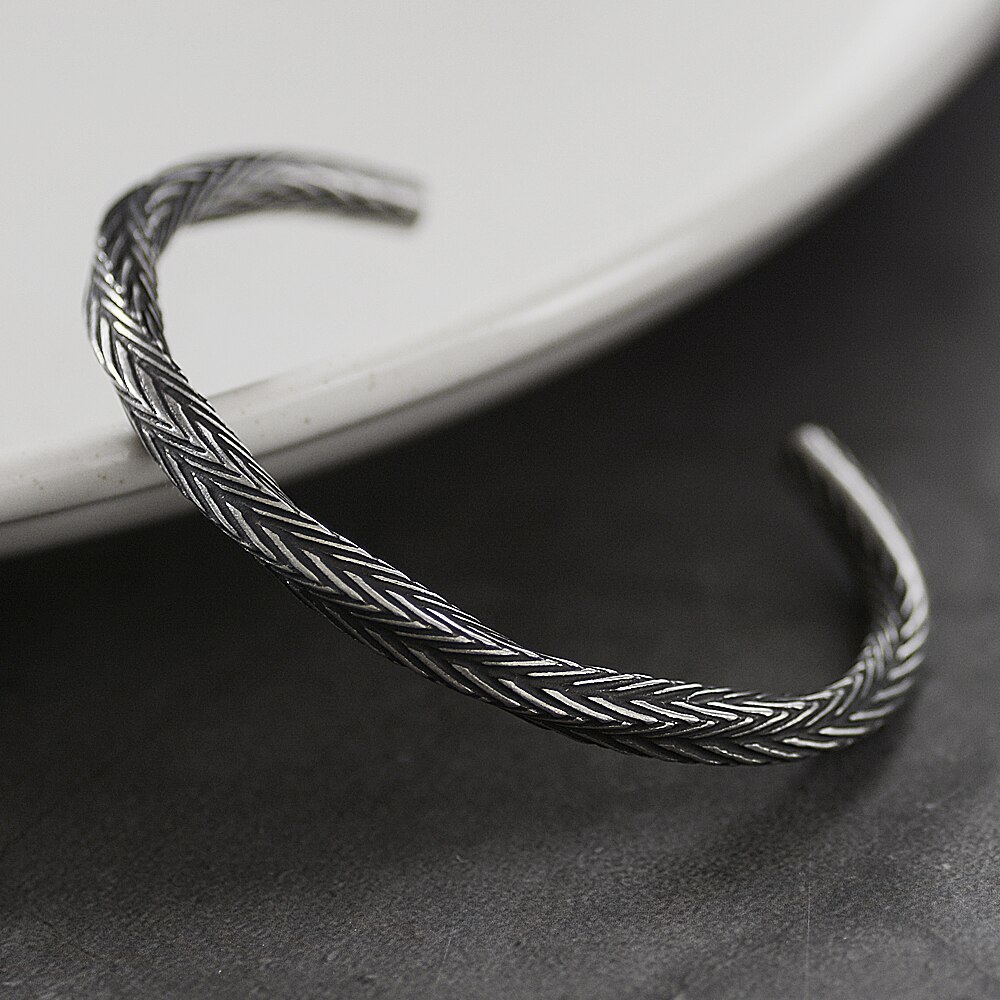 Nordic Viking Pattern Bangle Bracelets Bangles for Men Pulseras Hombre Titanium Steel Bracelet Jewelry SS-161