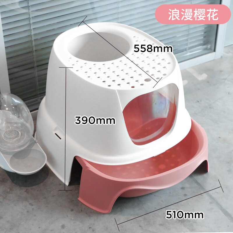 Fully Enclosed Cat Litter Box Large Anti-spatter Drawer Top Into Cat Toilet Deodorization Extra Large Oversized Cat Supplies: C02