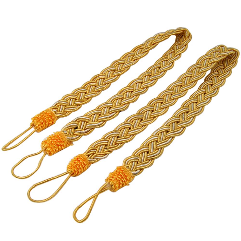 In Voorraad Paar Curturn Tiebacks Touw Decoratieve Holdback Cord Drape Goud