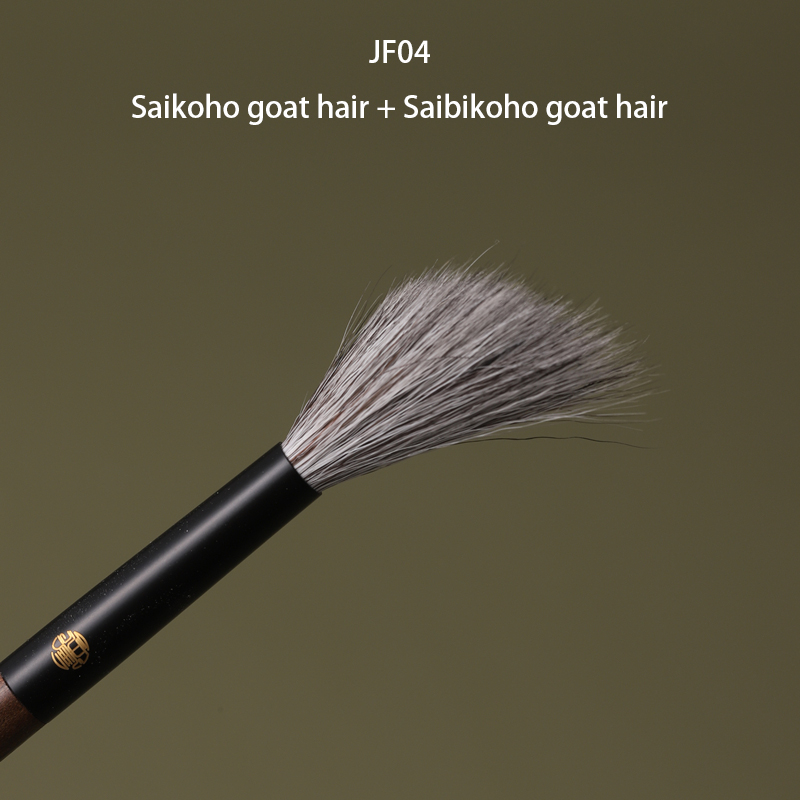 Handmade Makeup Brushes 1PC Soft Squirrel Horse Goat Hair Fluffy Blush Highlighter Brush Walnut Make Up Brush: GRAY