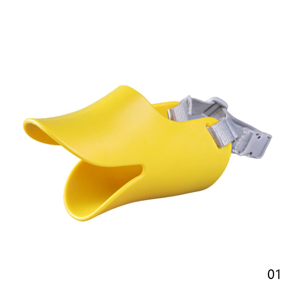 Hondenmuilkorf siliconen eendenmondmasker voor honden, anti-bijt, stop blaffende hondenmond, muilkorf voor honden, huisdier mondkapje, huisdier accessoires voor honden: Geel / S