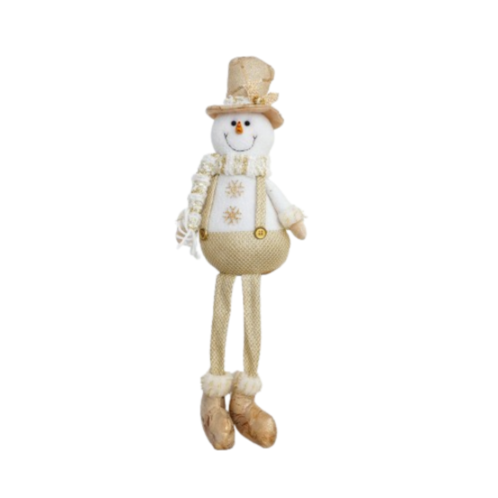 Large Christmas Plush Doll Ornaments Gold Snowman Elk Santa Claus Retractable Doll Telescopic Cute Merry Christmas Decoration: Light Grey