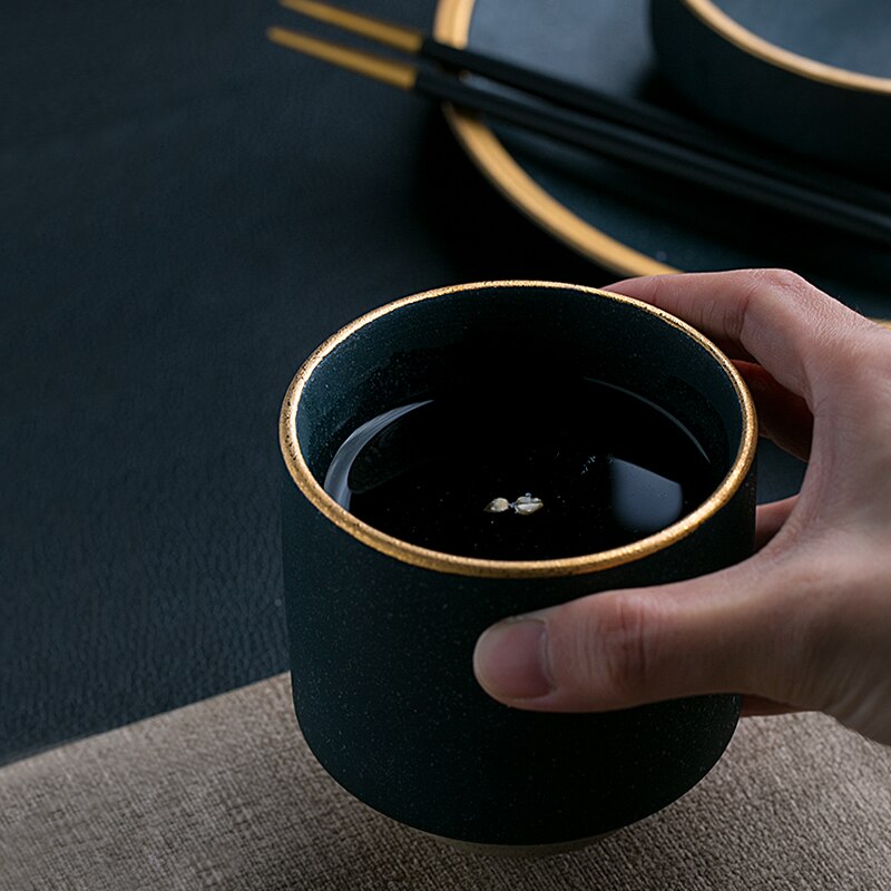 Europeisk keramisk mugg enkel kaffekopp 250ml frukost tekopp