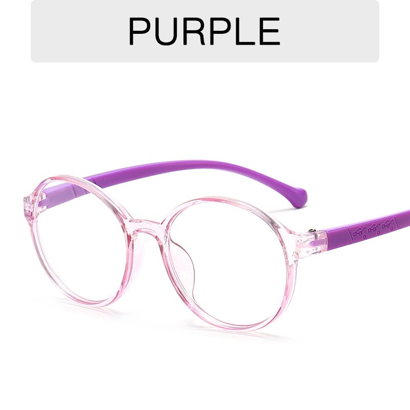 Anti-blue Light Kids Glasses Optical Frame Children Boy Girls Computer Transparent Blocking Anti Reflective Round Eyeglasses: purple