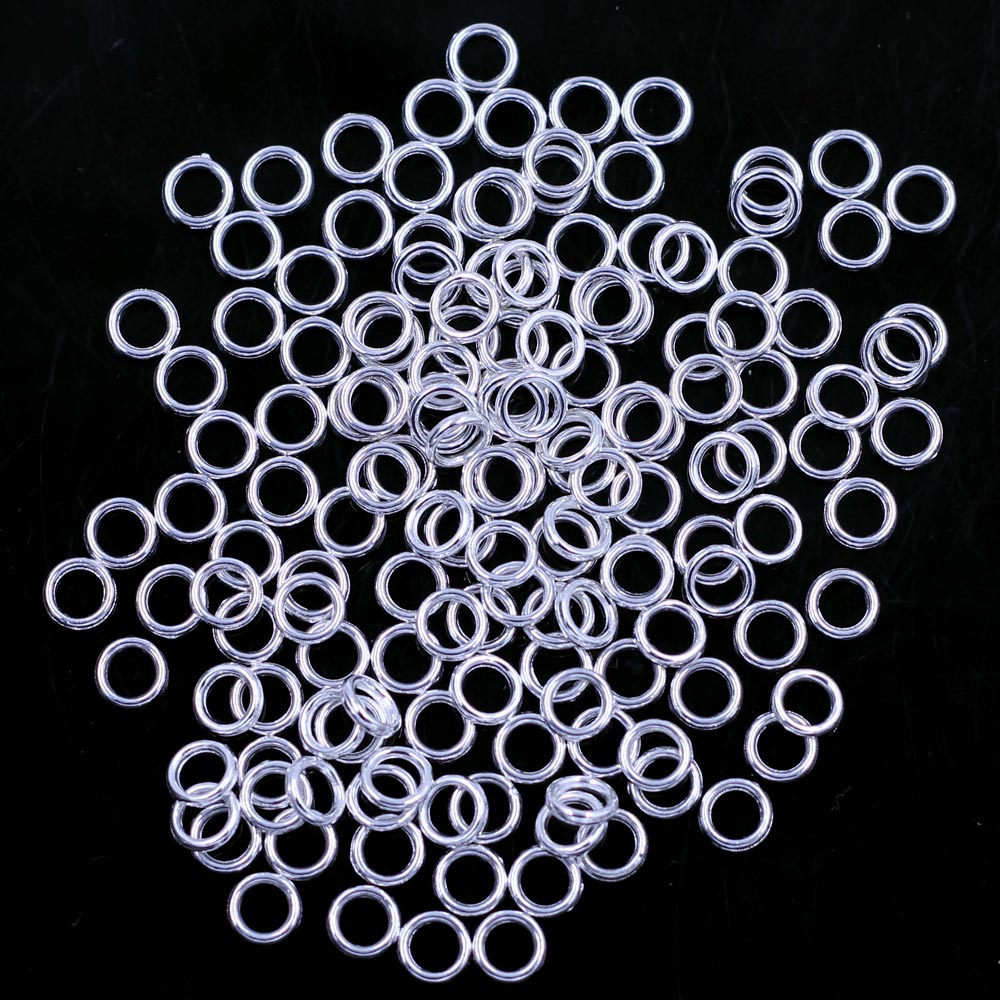 200 sztuk posrebrzany okrągły Metal lutowane zamknięte Jump pierścionki biżuteria DIY dokonywanie ustalenia 6mm
