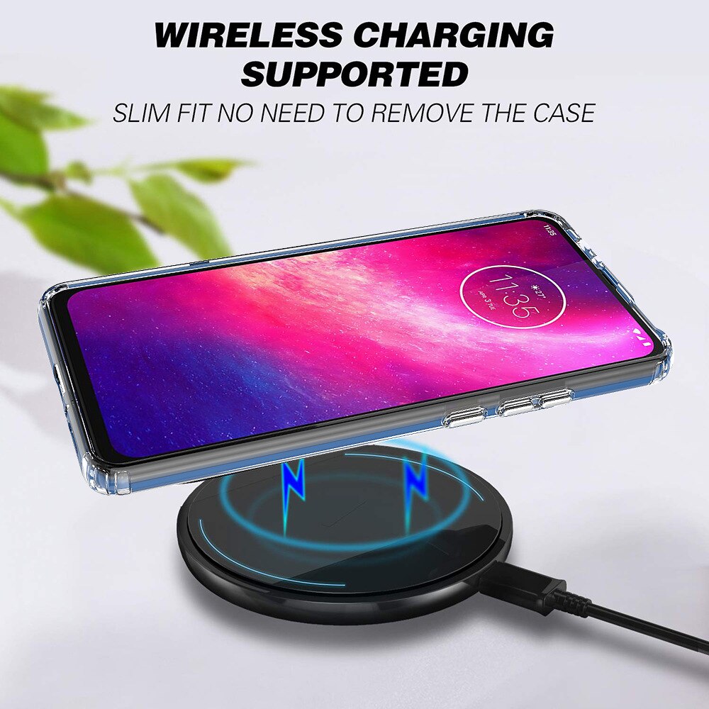 Smukła obudowa hybrydowa poduszka powietrzna dopasowana obudowa elastyczna TPU z przezroczystym tylnym panelem odporna na wstrząsy obudowa Motorola Moto jeden Hyper XT2027