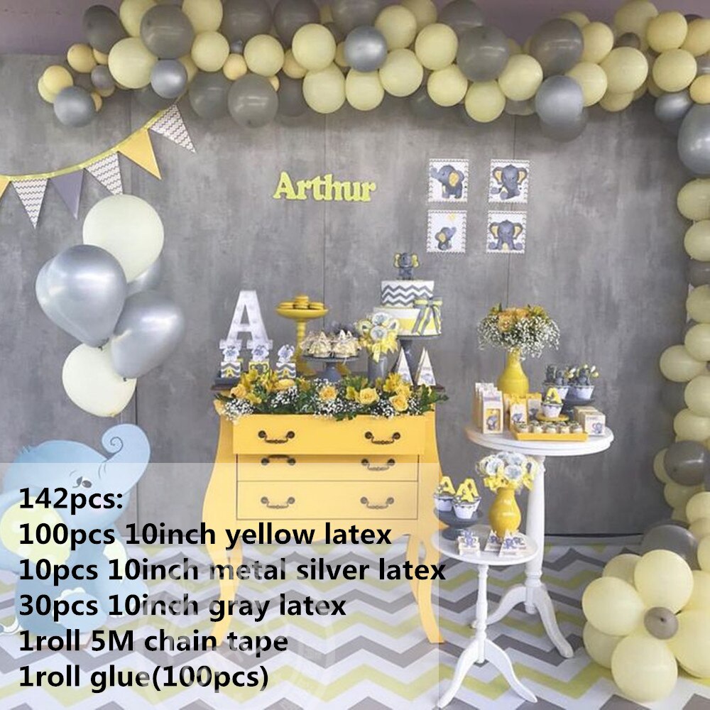 Globalholder børn tegneserie gul latex 1 fødselsdagsfest forsyning dekoration familie baby shower fest baggrund: 142 stk