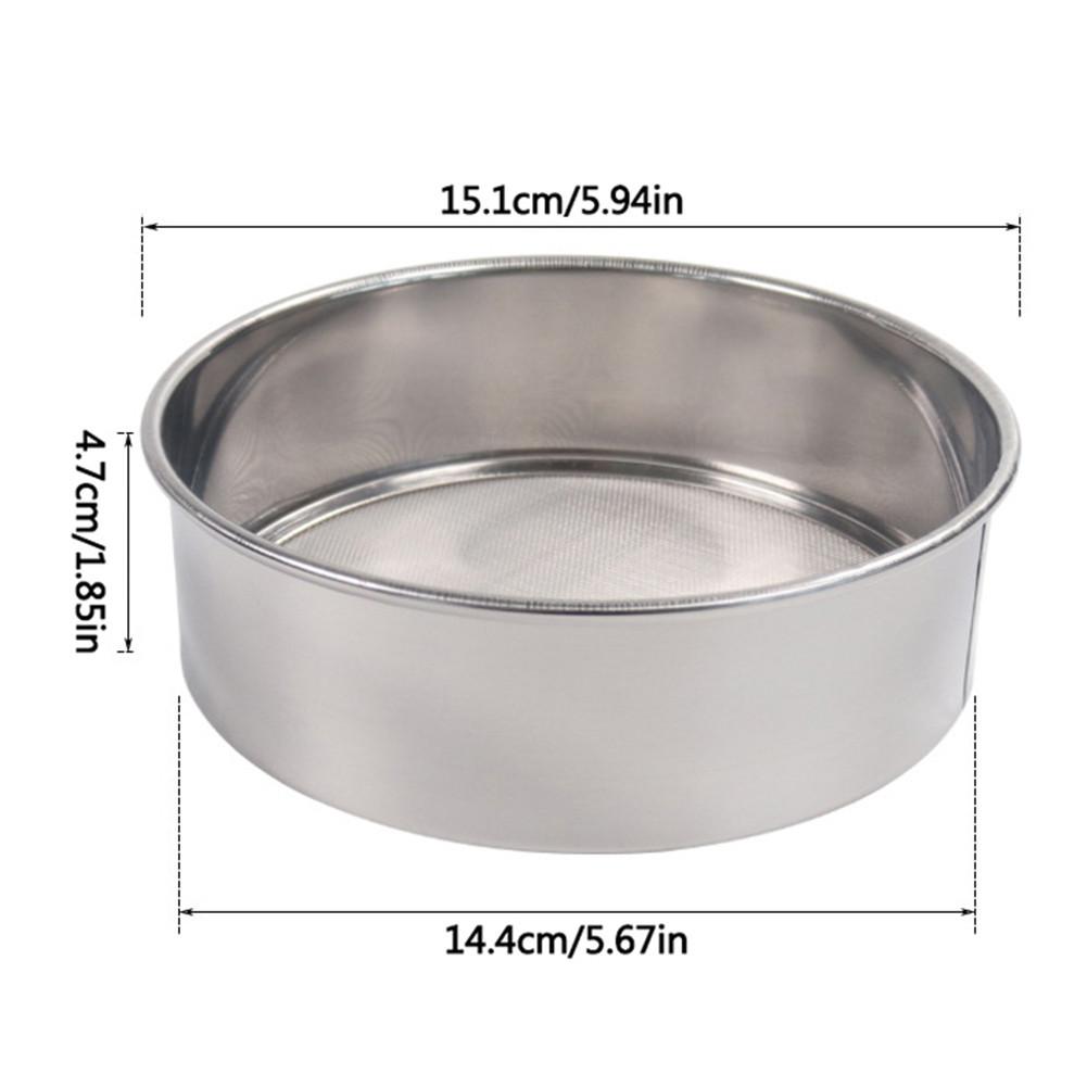 1pcs Kitchen Fine Mesh Flour Sifter Round Stainless Steel Flour Sieve Strainer Sifters Best for Kitchen Baking Tea