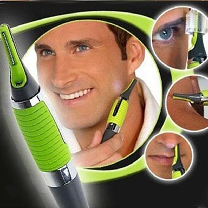 Professionele Mannen Gezicht Hals Neus Oor Wenkbrauw Haar Snor Baard Trimmer Scheerapparaat Scheerapparaat Snor Implementeren Schone Borstel Persoonlijke