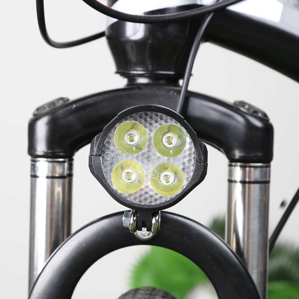 Luz de bicicleta eléctrica con bocina, 48V, ahorro de energía, luz delantera LED para patinete eléctrico, fácil instalación, accesorios para ciclismo