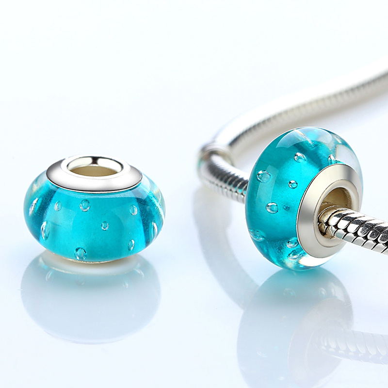 Silber Farbe Schwarz Europäischen Murano Glas Perlen fit Charme Armbänder Armreifen für Frauen Perlen 925 Silber Schmuck Perles: WEU6360