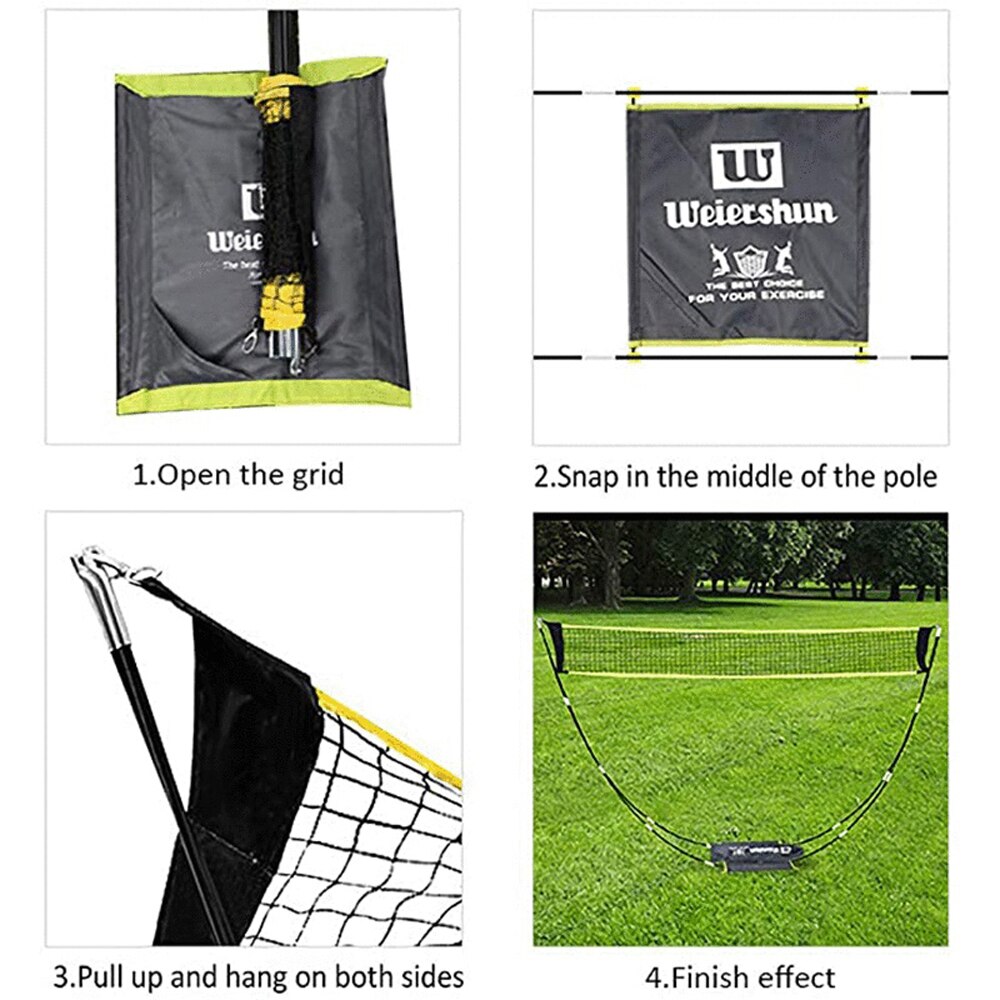 Outdoor Portable Badminton Net Foldable Volleyball Tennis Badminton Nylon Net Rack Badminton Equipment