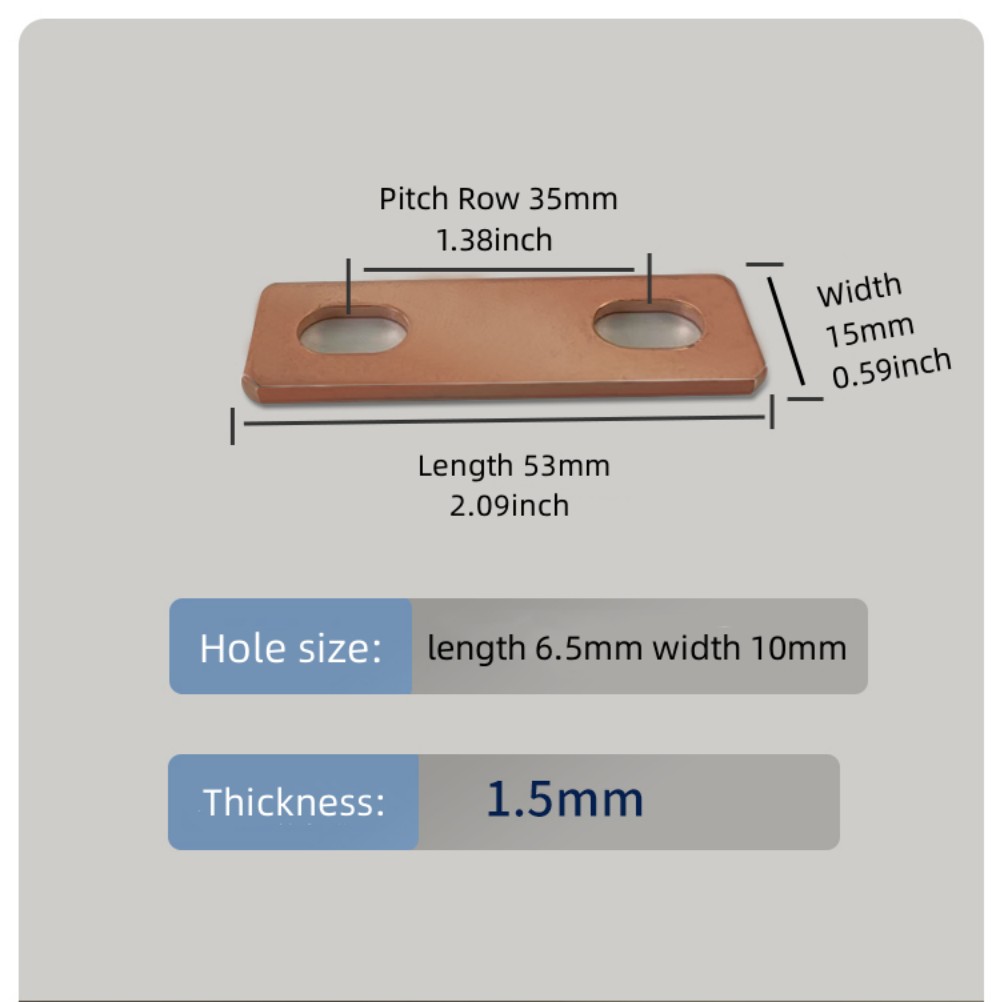 Bus Bars Connector Red Copper for LiFePO4 Cell 30Ah-300Ah Lithium Battery Red Copper Pickling Busbar Brass M6: Brown