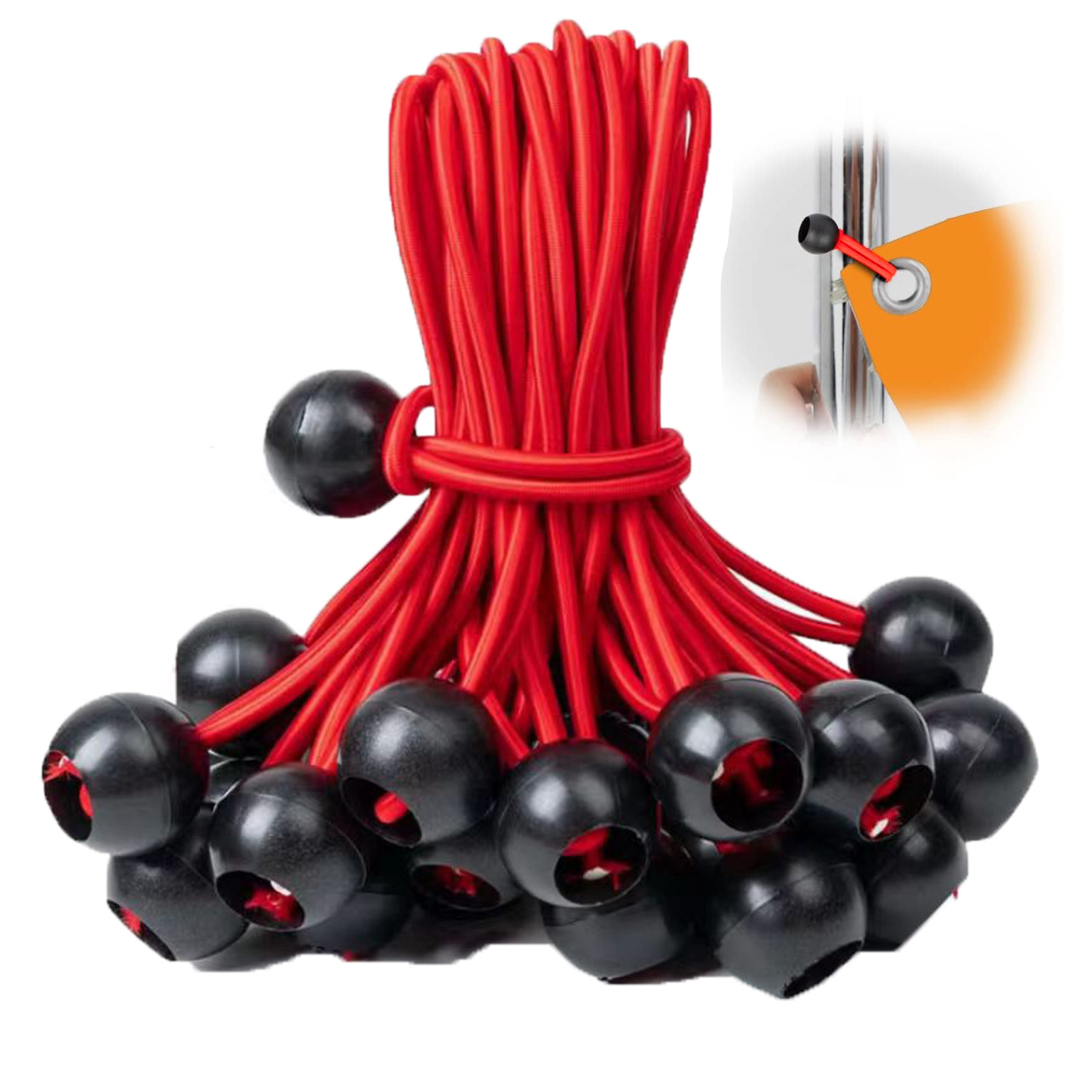 Ball Bungee Cords 6 Inch,50 PCS White Tarp Ball Bungee Ties Heavy Duty Canopy Tie Downs for Camping,Tent Poles with UV Resistant: VIOLET/紫罗兰