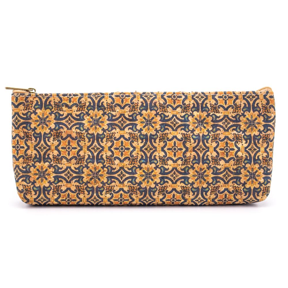 Zipper pouch Large pencil case natural cork pattern BAG-838: BAG-838-B