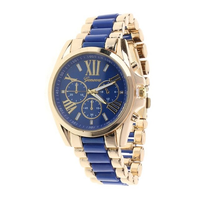 Mode Luxe Klassieke Mannen Roestvrij Staal Quartz Analoog Polshorloge 634F: Blauw