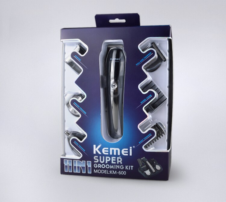 Hår trimmer 6 i 1 oppladbar titan hårklipper trimmer menn skjegg trimmer styling verktøy hår barbermaskin  d43: Med opprinnelig eske