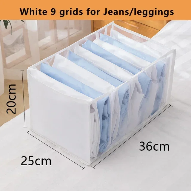 Closet Organizer Jeans Opbergdozen Ladeverdeler Dozen slipje organizer Opvouwbare ondergoed organisatoren Opslag voor kleding: Dark Gray