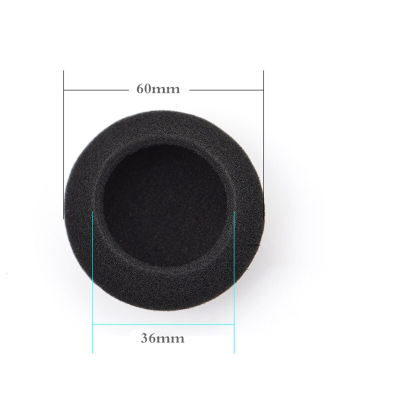 5 paria 60mm/2.4 "korvaavat vaahtomuoviset korvatyynyt logitech - h600 h330 h340/ aiwa hp -cn5/ labtec axis 502 -kuulokkeille musta