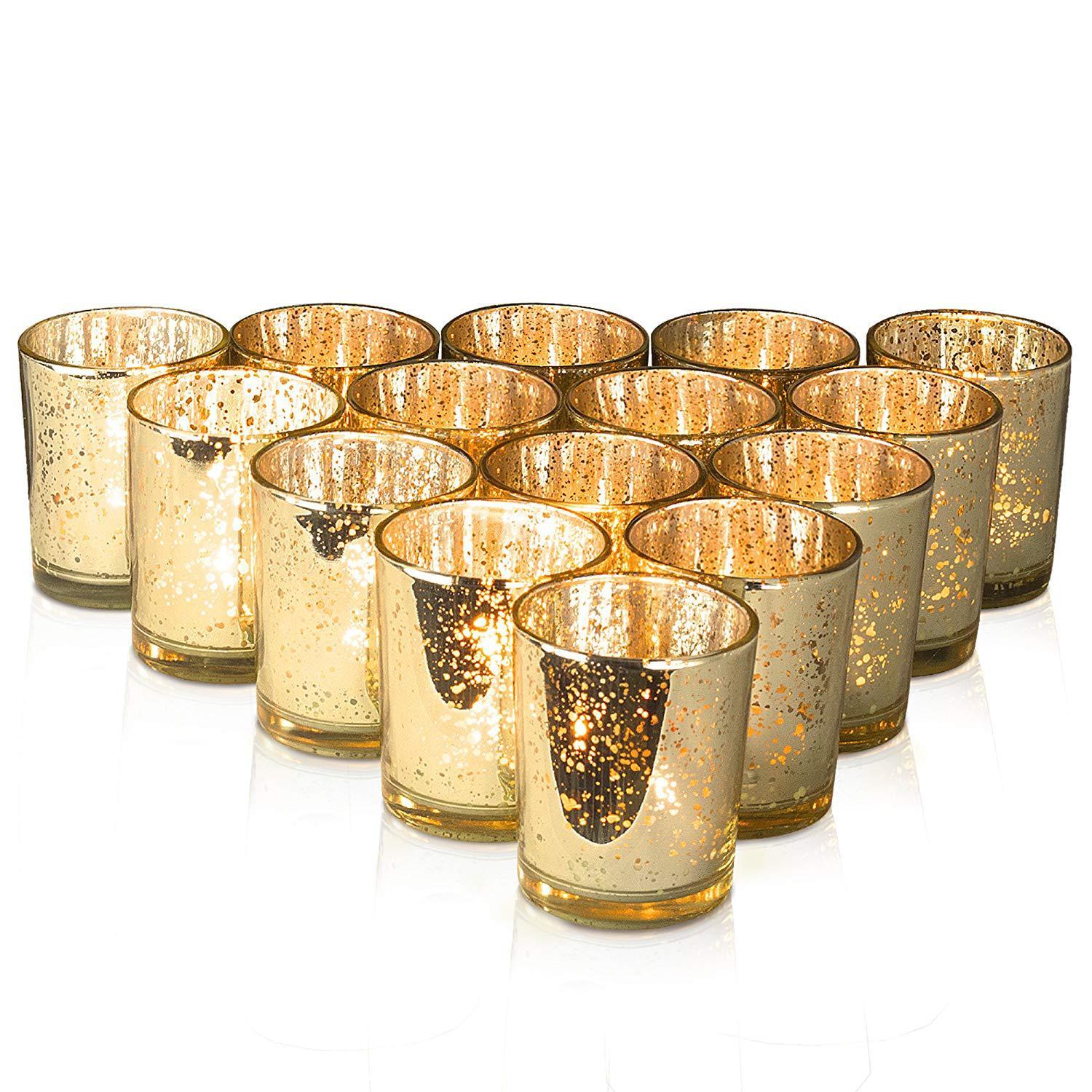 12 pcs ins woonkamer Kaars stok decoratie creatieve spot goud decoratief glas bruiloft Kandelaar cup kaars jar maken