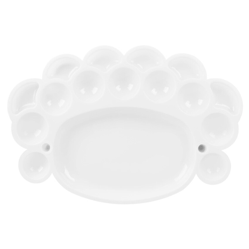 Footprint Shape Plastic Colour Palette Art Paint Drawing Tray Color Palette For Oil Watercolour White Painting Pallet Art tools: white