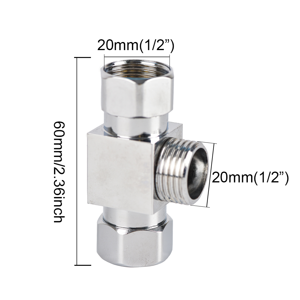 3-Way Electroplated Stainless Steel Shower Adapter 1/2inch Shower Diverter One-in-two-out Joint Water Pipe Fittings: green