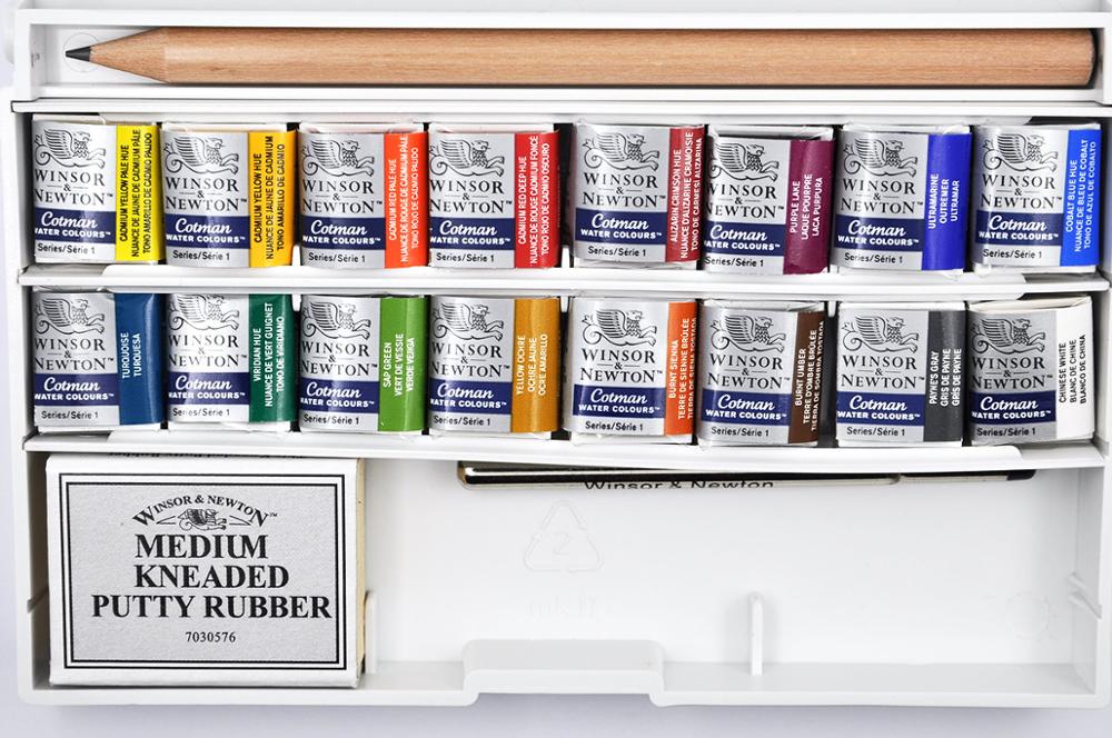 Winsor & newton cotman akvarel 16 farver solid akvarel maling sæt vandfarver kage