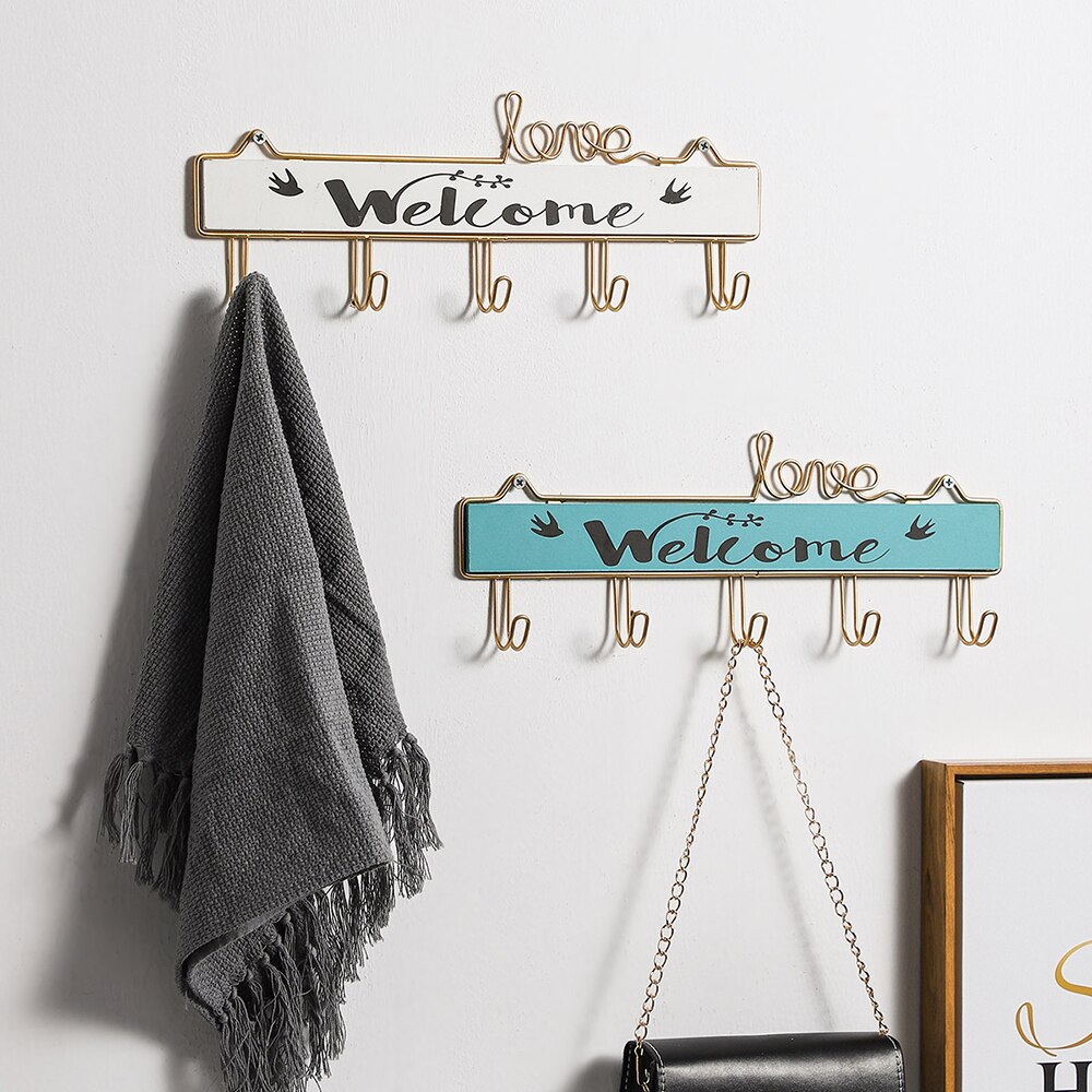 Rack Hooks Modern Silplicity Style Wooden Wall-mounted Shelving Coat Hook Storage Rack Home Decorative Key Hanger Coat Rack
