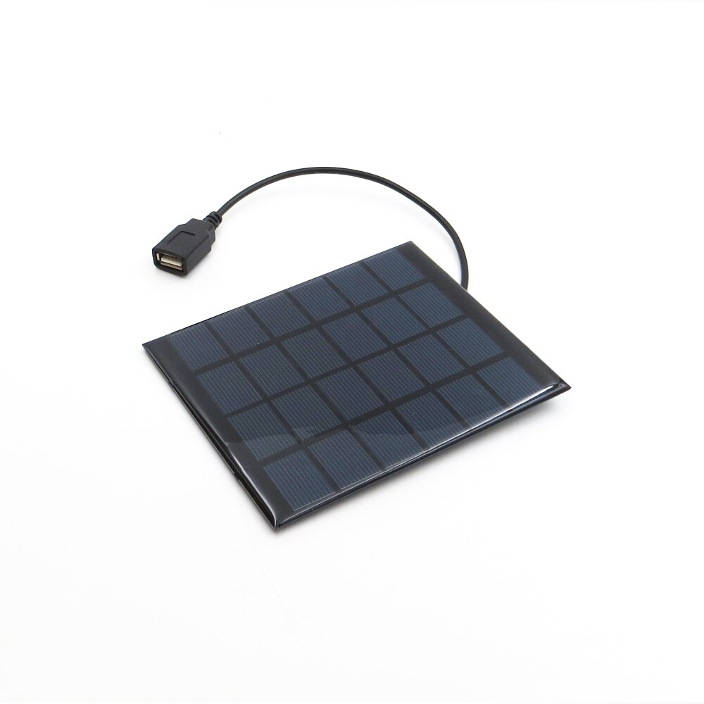 Solar Panel Charger 2W 6V Met Usb-poort 30 Cm Kabel Polykristallijne Zonnecel Diy Lading Batterij Kabel 30 Cm 5V Usb-uitgang