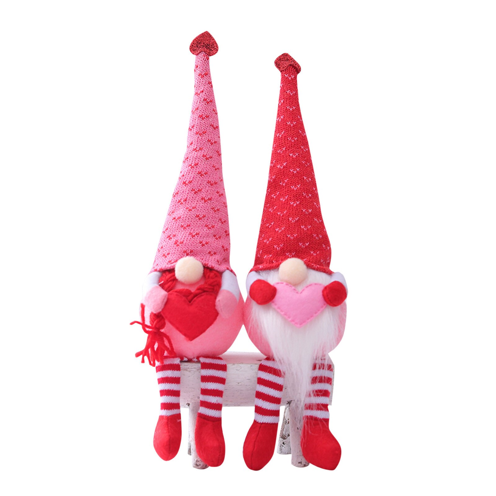 2pcs Valentine's Day Decorations Bedroom Living Room Desktop Standing Post Faceless Valentine's Christmas: Lake Blue