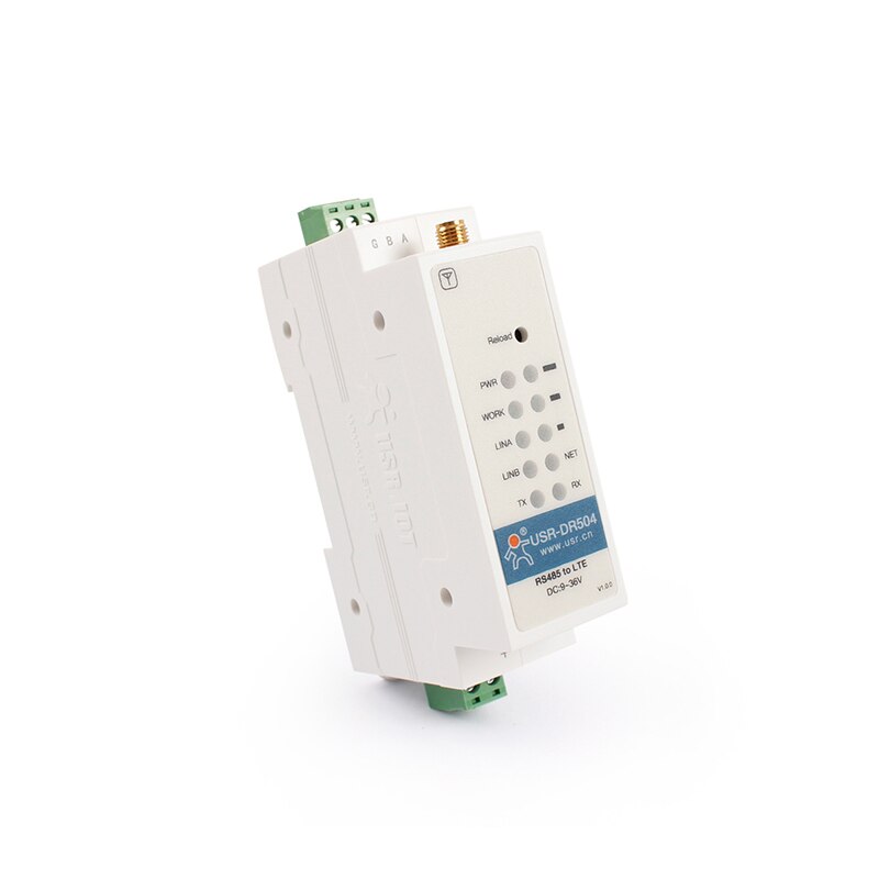 DIN-rail Industrial cellular RS485 4G FDD-LTE WCDMA Modem Server converter USR-DR504 support Modbus RTU to Modbus TCP